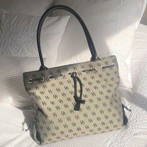 Dooney & Bourke Logo Signature Double Handle Tassel Bag